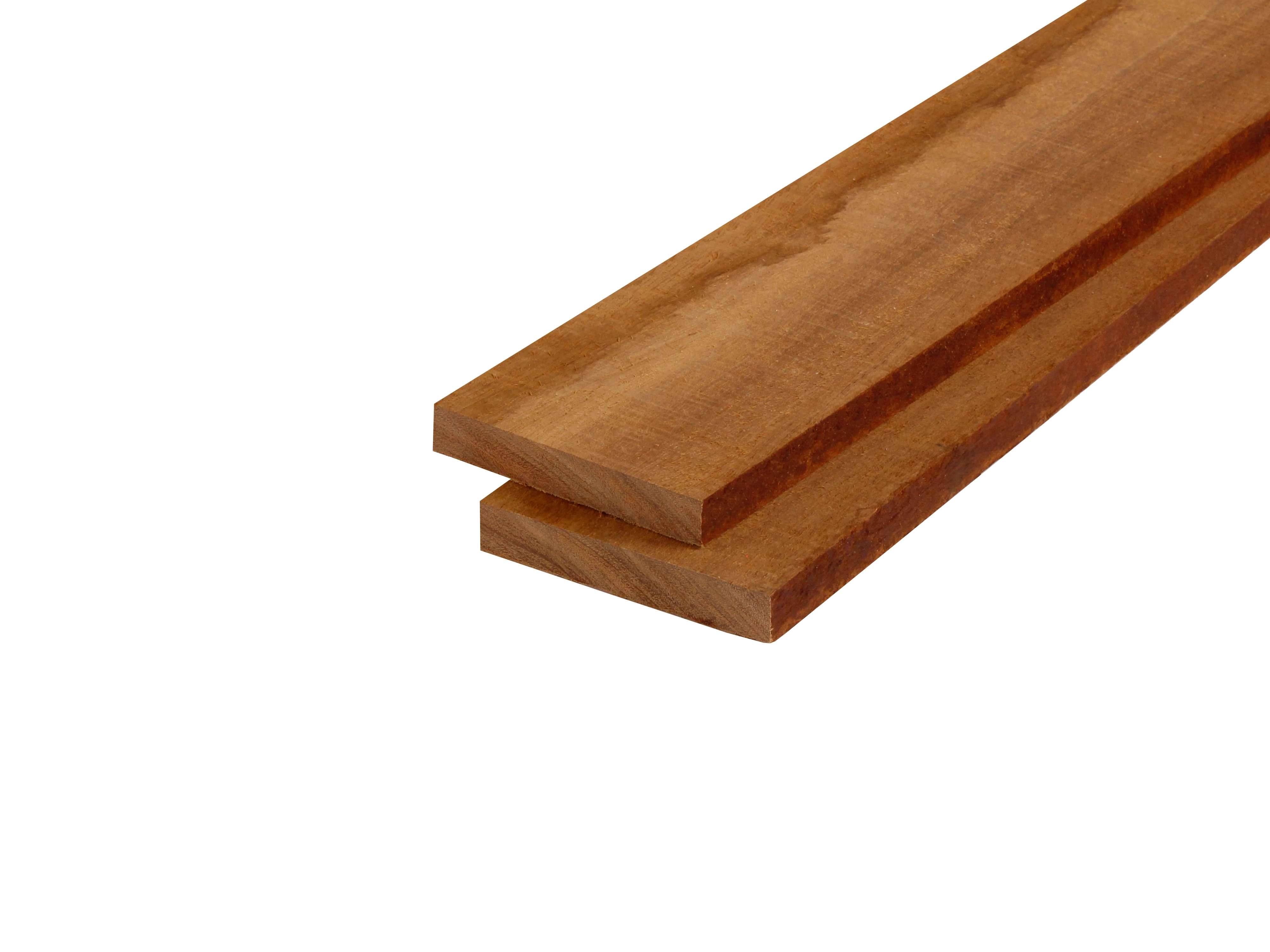 Hardhout Plank 2 x 10 cm (20 x 100 mm) Fijnbezaagd - Lengte 300 cm - Afbeelding 1